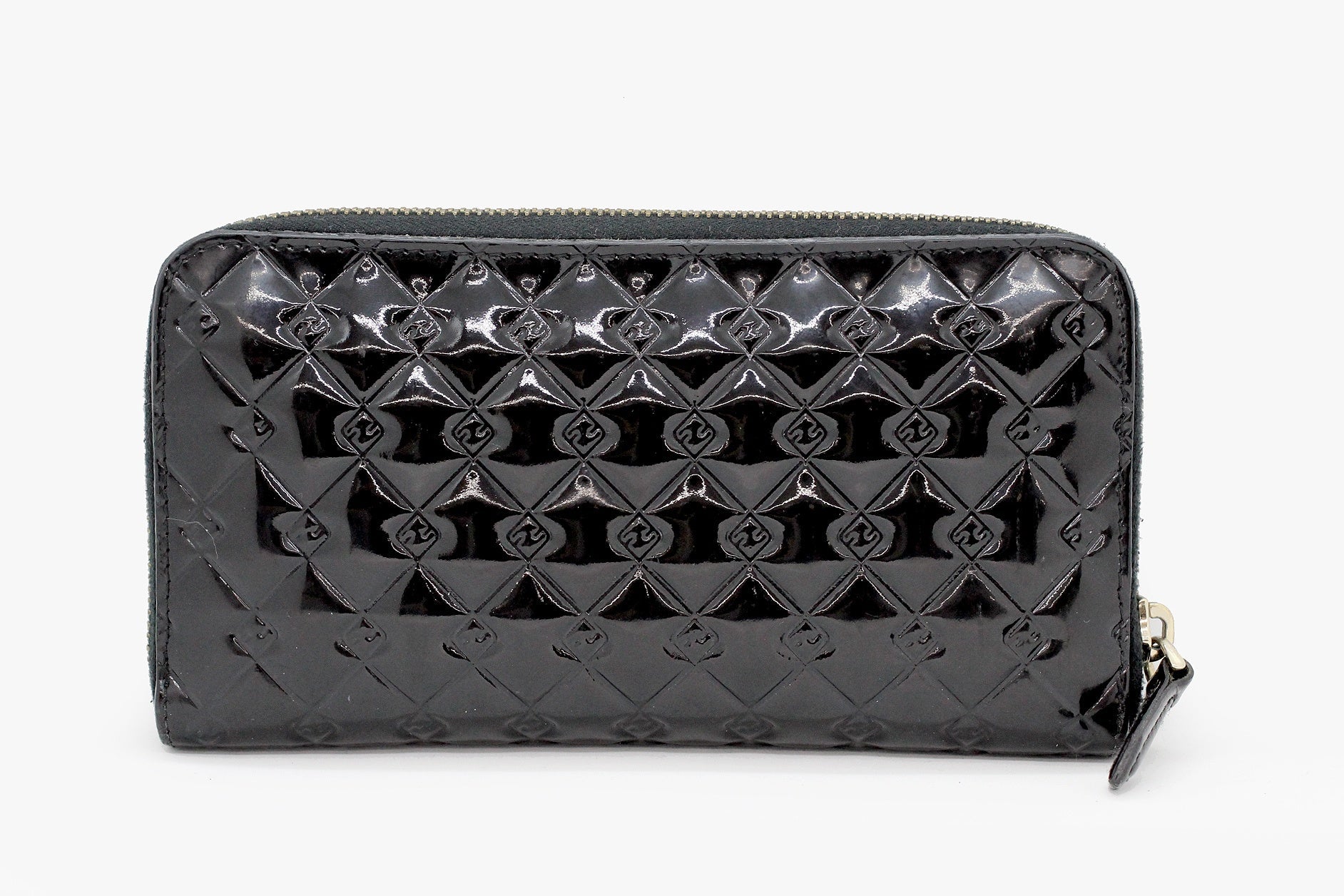 FENDI(フェンディ) ジップウォレット ラウンドファスナー 長財布 エナメル 黒/ブラック 8M0024 - 安心保証・業界最安値の販売 福助