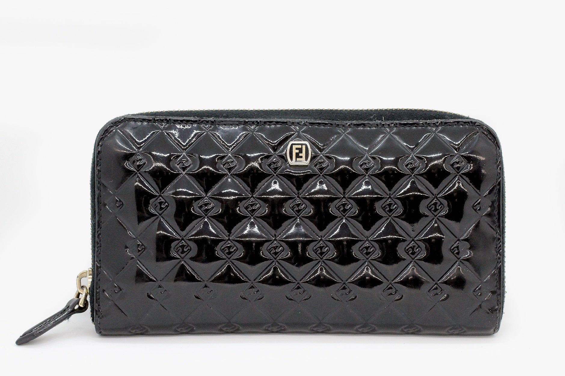 FENDI(フェンディ) ジップウォレット ラウンドファスナー 長財布 エナメル 黒/ブラック 8M0024 - 安心保証・業界最安値の販売 福助