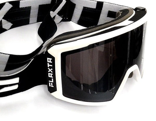 Flaxta/フラクスタ スキーゴーグル Evoke Black/White ブラック/ホワイト ブラックミラーレンズ 円筒型ダブルレンズ - 安心保証・業界最安値の販売 福助