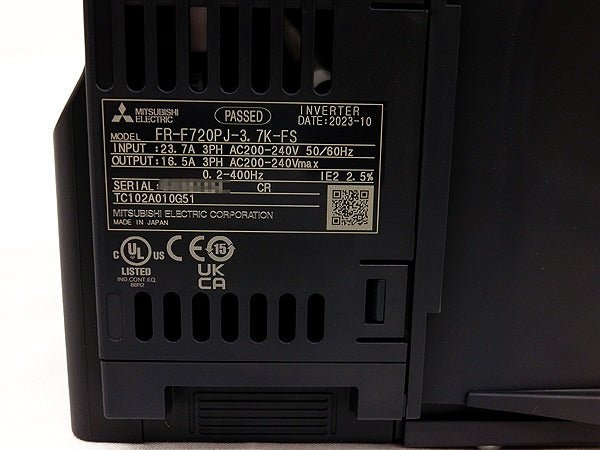 三菱電機 コンパクトインバータ FR - F720PJ - 3.7K - FS 三菱換気送風機用3相インバータ - 安心保証・業界最安値の販売 福助