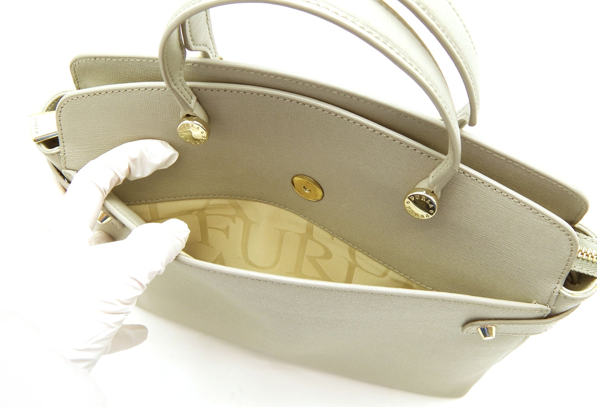 FURLA/フルラ AGATA ハンドバッグ 2WAYバッグ ショルダーバッグ グレージュ レディースバッグ - 安心保証・業界最安値の販売 福助