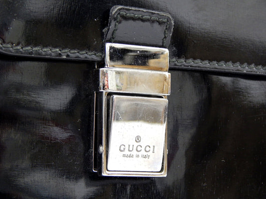 GUCCI(グッチ) パテントレザー メンズ ブリーフケース ブラック 190281 - 安心保証・業界最安値の販売 福助