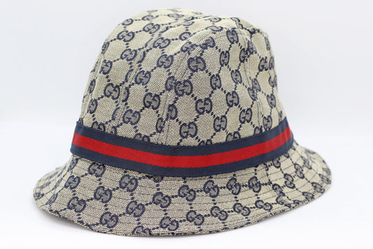 GUCCI(グッチ) バケットハット シェリーライン GGキャンバス 030367 28867 ネイビー - 電動工具・楽器・ブランド・住設家電も総合リユース｜リサイクルショップ福助