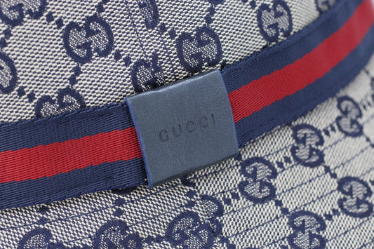 GUCCI(グッチ) バケットハット シェリーライン GGキャンバス 030367 28867 ネイビー - 電動工具・楽器・ブランド・住設家電も総合リユース｜リサイクルショップ福助