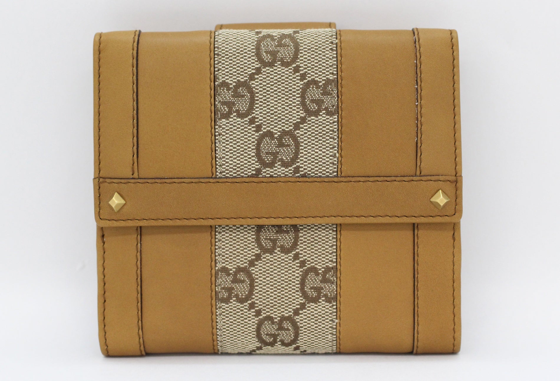 GUCCI(グッチ) Wホック 二つ折り財布 120927 203887 GGキャンバス/レザー - 電動工具・楽器・ブランド・住設家電も総合リユース｜リサイクルショップ福助