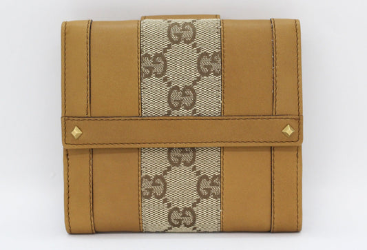 GUCCI(グッチ) Wホック 二つ折り財布 120927 203887 GGキャンバス/レザー - 電動工具・楽器・ブランド・住設家電も総合リユース｜リサイクルショップ福助