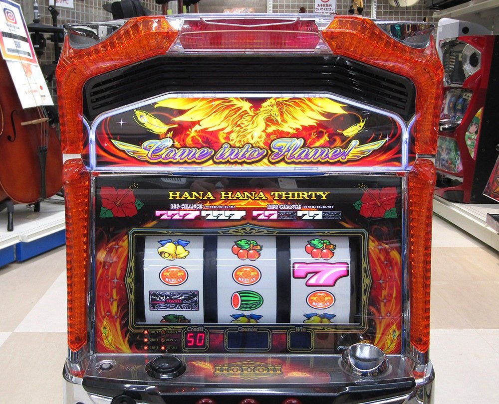 パチスロ実機 HANAHANA ハナハナ鳳凰 コイン不要機付き 100V電源対応 ボリューム調整有 個人宅配送可能 - 安心保証・業界最安値の販売 福助