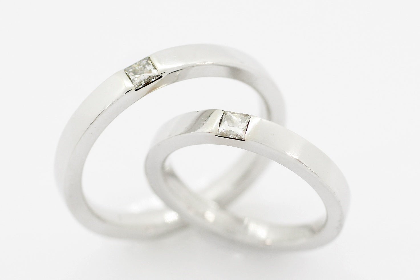 HARRY WINSTON(ハリーウィンストン) Pt950 ペアリング/マリッジリング プリンセスカット ダイヤモンド 15号/6.5号 - 電動工具・楽器・ブランド・住設家電も総合リユース｜リサイクルショップ福助