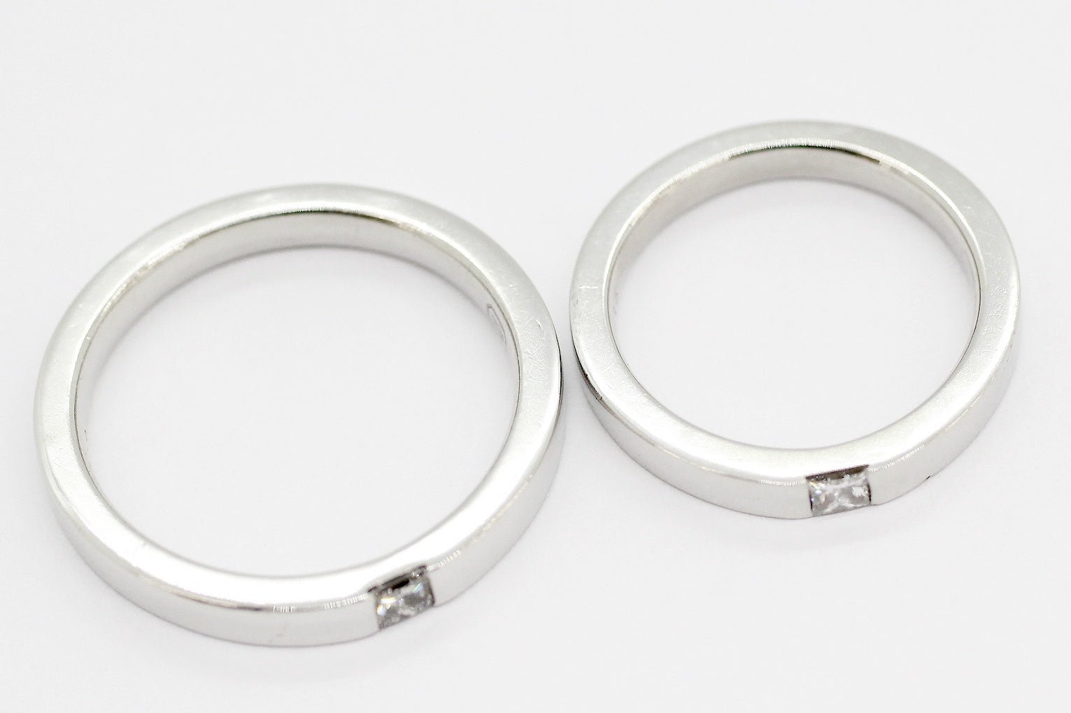 HARRY WINSTON(ハリーウィンストン) Pt950 ペアリング/マリッジリング プリンセスカット ダイヤモンド 15号/6.5号 - 電動工具・楽器・ブランド・住設家電も総合リユース｜リサイクルショップ福助