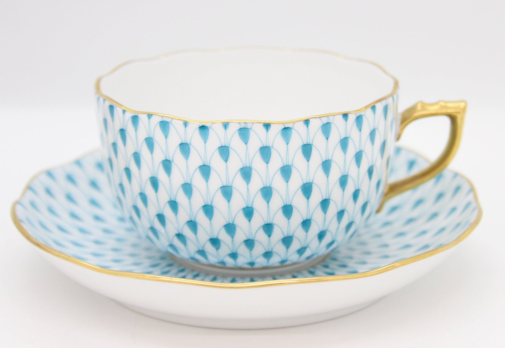 HEREND(ヘレンド) エカイユ カップ＆ソーサー ピンク ターコイズ ペア 200ml 2客セット - 安心保証・業界最安値の販売 福助