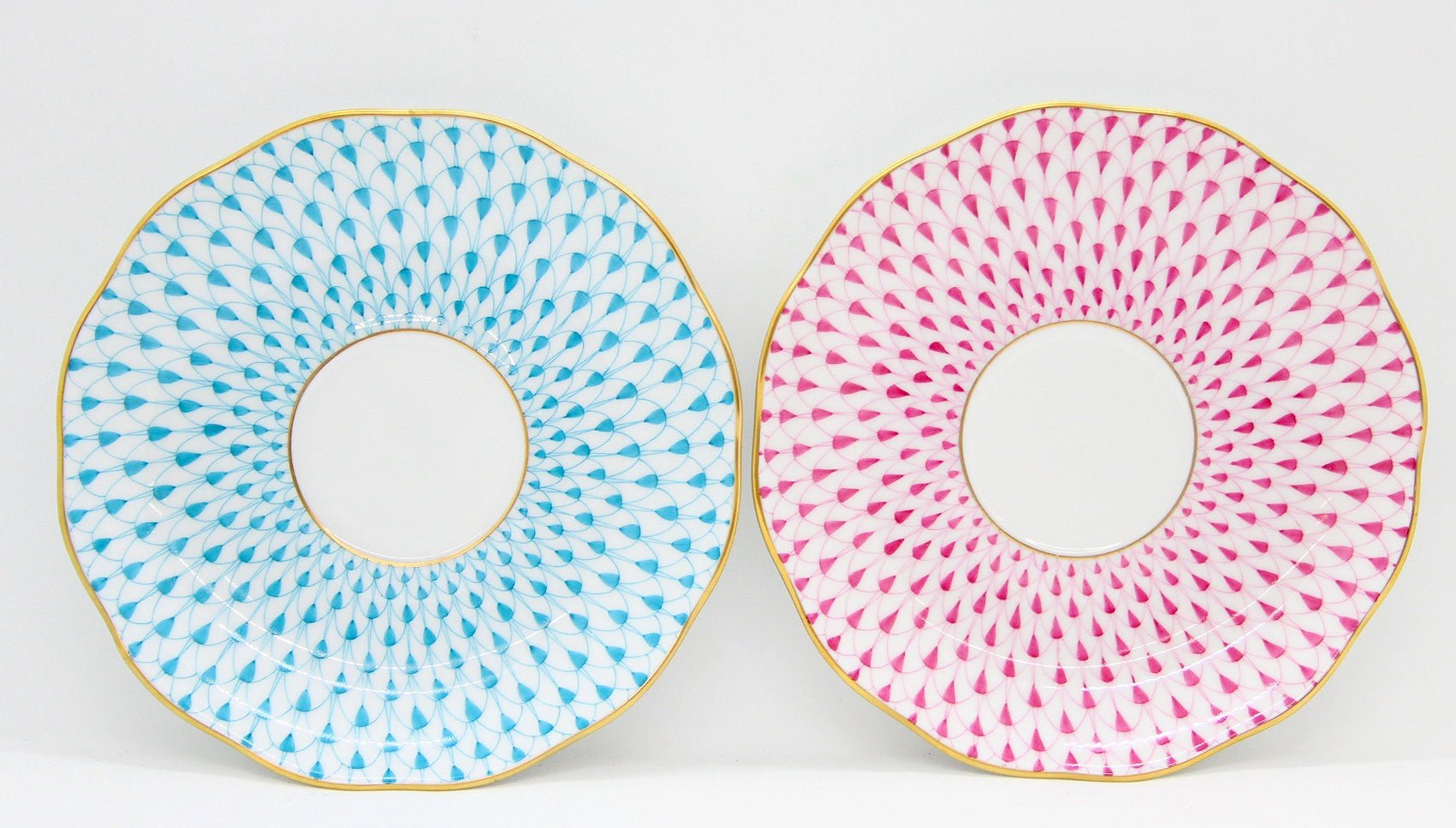 HEREND(ヘレンド) エカイユ カップ＆ソーサー ピンク ターコイズ ペア 200ml 2客セット - 安心保証・業界最安値の販売 福助