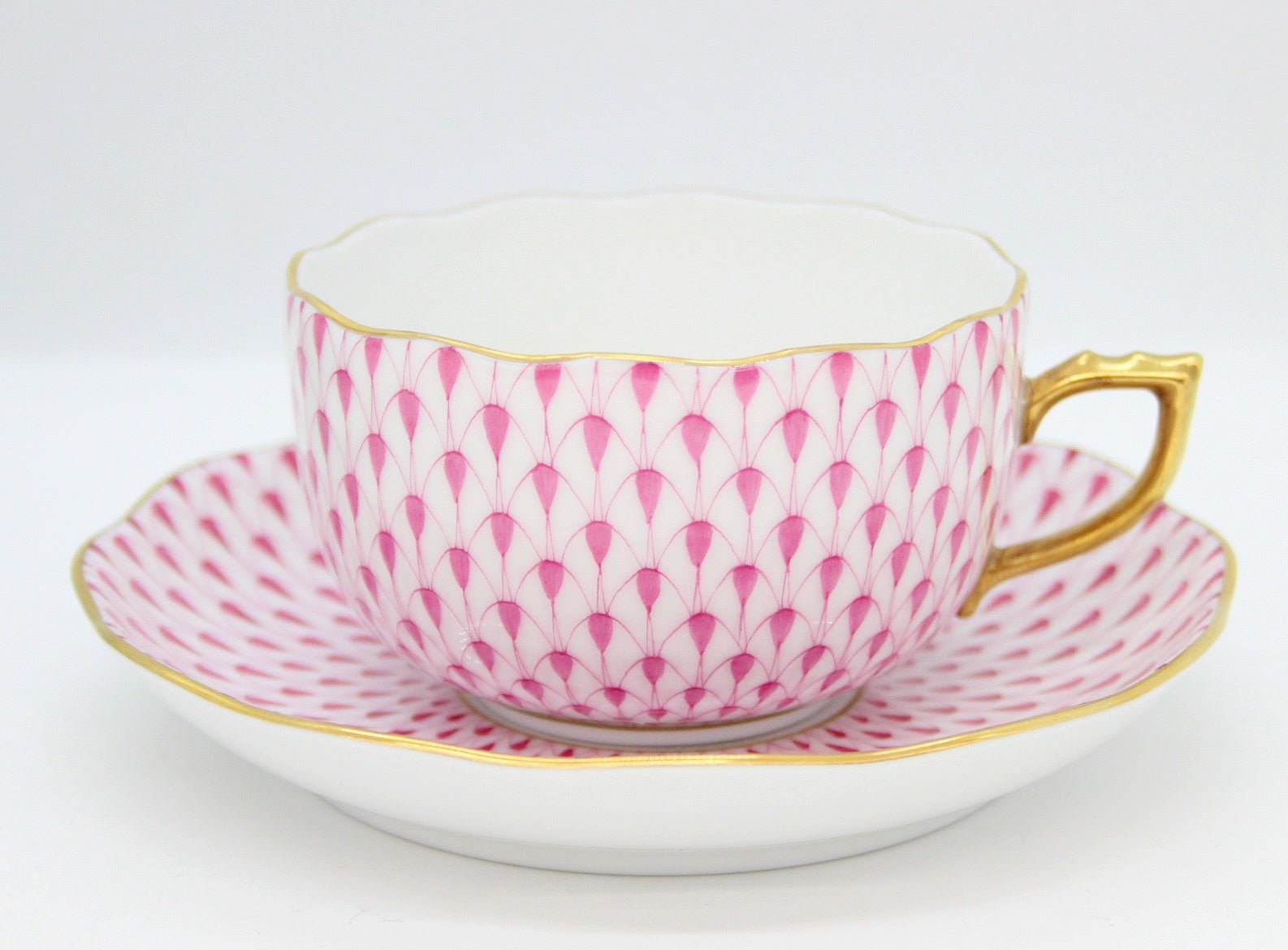 HEREND(ヘレンド) エカイユ カップ＆ソーサー ピンク ターコイズ ペア 200ml 2客セット - 安心保証・業界最安値の販売 福助