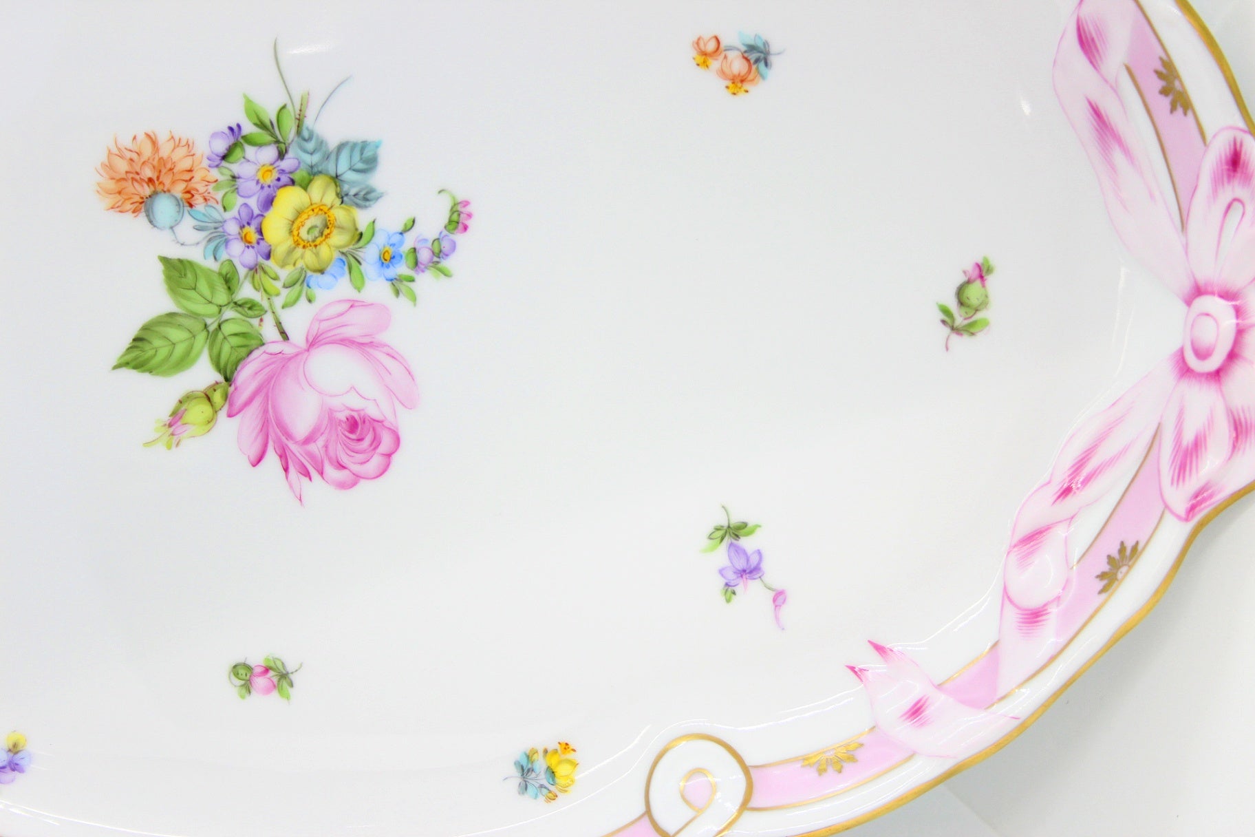 HEREND(ヘレンド) サクスブーケ ピンク パ−ティートレー 40.5cm プレート - 安心保証・業界最安値の販売 福助