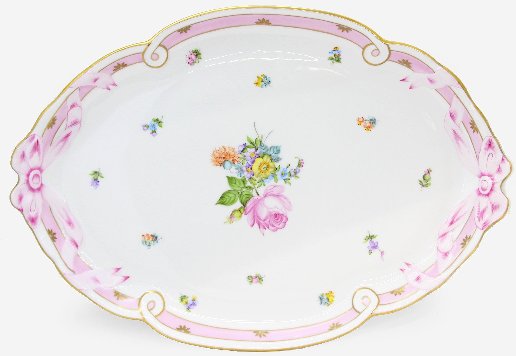 HEREND(ヘレンド) サクスブーケ ピンク パ−ティートレー 40.5cm プレート - 安心保証・業界最安値の販売 福助