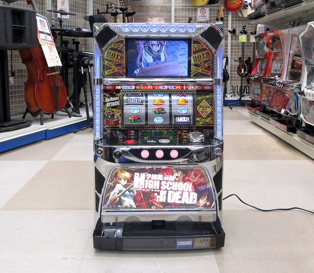 パチスロ実機 学園黙示録 HIGH SCHOOL OF THE DEAD ハイスクールオブザデッド コイン不要機搭載 100V対応 ボリューム調節有 - 安心保証・業界最安値の販売 福助