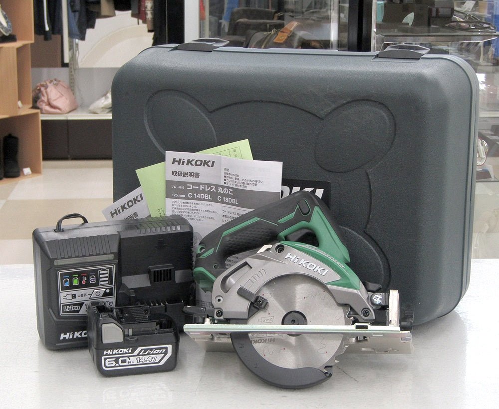 HIKOKI ハイコーキ 14.4V コードレス丸のこ 充電式 6.0Ah 刃径125mm C14DBL(LYPK) - 電動工具・楽器・ブランド・住設家電も総合リユース｜リサイクルショップ福助