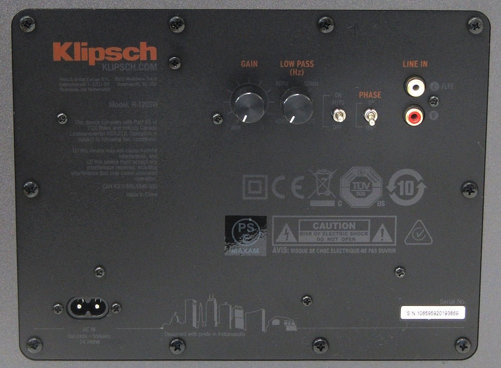 KLIPSCH クリプシュ Reference R - 120SW サブウーファー 200W/400W クラスDアンプ内蔵バスレフ型 - 安心保証・業界最安値の販売 福助