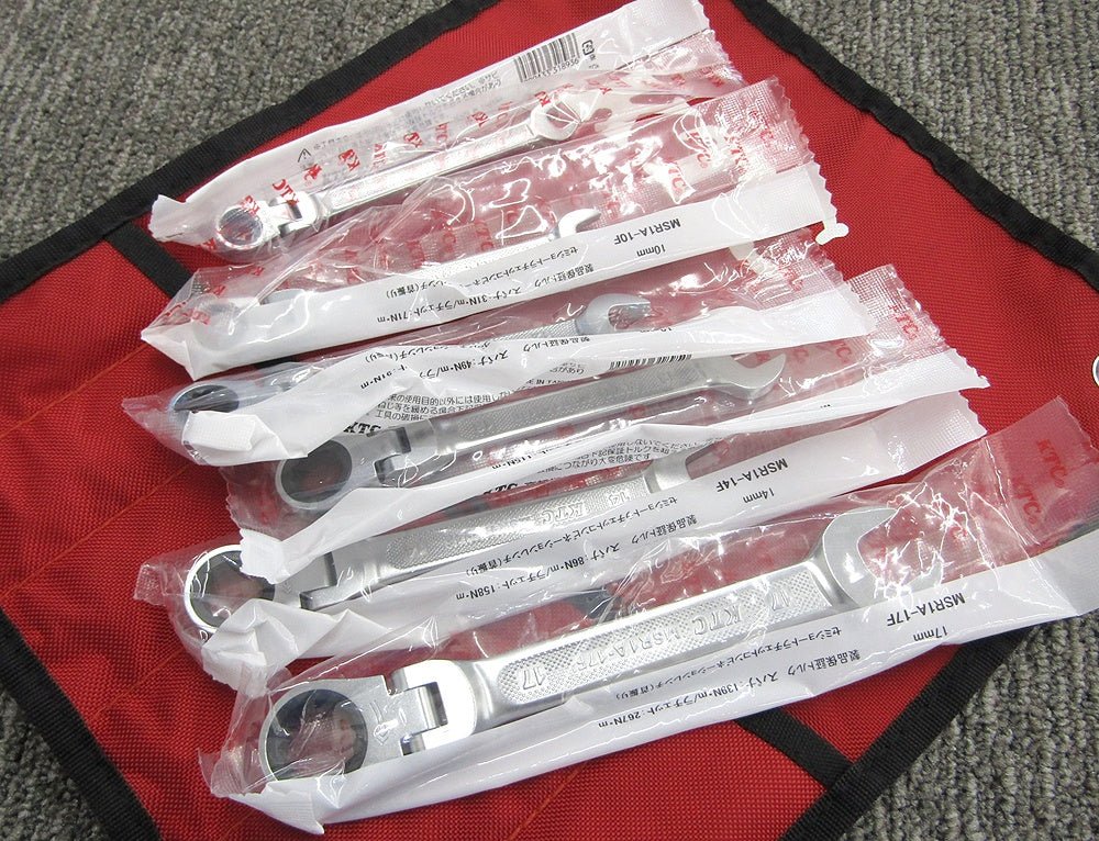 KTC セミショートラチェットコンビネーションレンチ(首振りタイプ) 6本セット MSR1A - 08F/10F/12F/13F/14F/17F 8/10/12/13/14/17mm+収納ケース - 電動工具・楽器・ブランド・住設家電も総合リユース｜リサイクルショップ福助