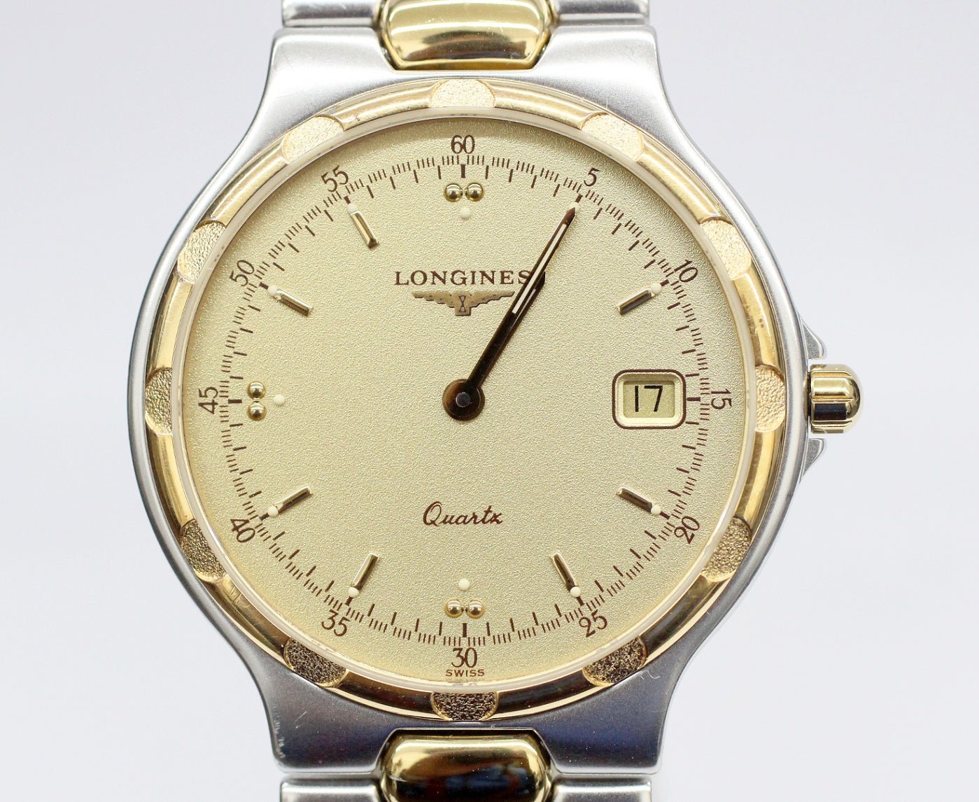 LONGINES(ロンジン) コンクエスト L1.614.3 腕時計 クオーツウォッチ ゴールド文字盤 - 安心保証・業界最安値の販売 福助