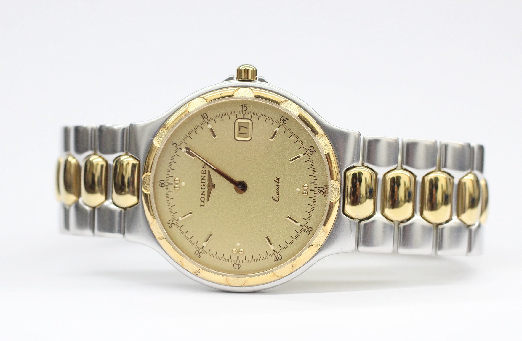 LONGINES(ロンジン) コンクエスト L1.614.3 腕時計 クオーツウォッチ ゴールド文字盤 - 安心保証・業界最安値の販売 福助