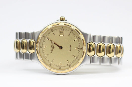 LONGINES(ロンジン) コンクエスト L1.614.3 腕時計 クオーツウォッチ ゴールド文字盤 - 安心保証・業界最安値の販売 福助