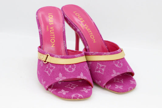 LOUIS VUITTON (ルイヴィトン) 1AJMXN 6AM ミュール モノグラム デニム フューシャ 36(23.0cm相当) - 電動工具・楽器・ブランド・住設家電も総合リユース｜リサイクルショップ福助