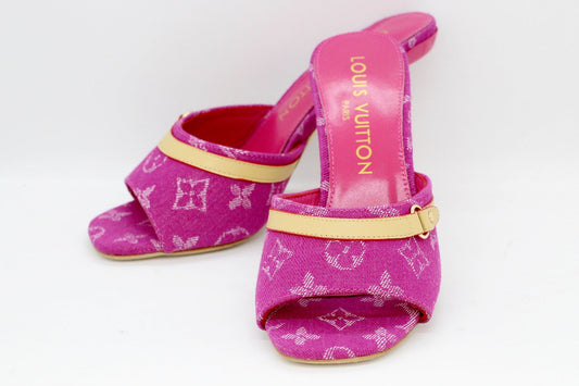 LOUIS VUITTON (ルイヴィトン) 1AJMXN 6AM ミュール モノグラム デニム フューシャ 36(23.0cm相当) - 電動工具・楽器・ブランド・住設家電も総合リユース｜リサイクルショップ福助