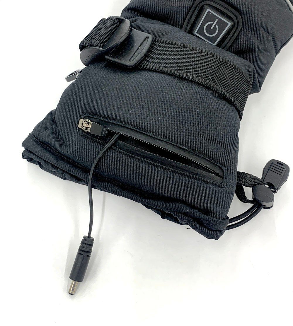 電池式 ヒーター付き手袋 電熱グローブ Mサイズ ブラック 3段階調温 原付 バイク 自転車 サイクリングなど - 安心保証・業界最安値の販売 福助