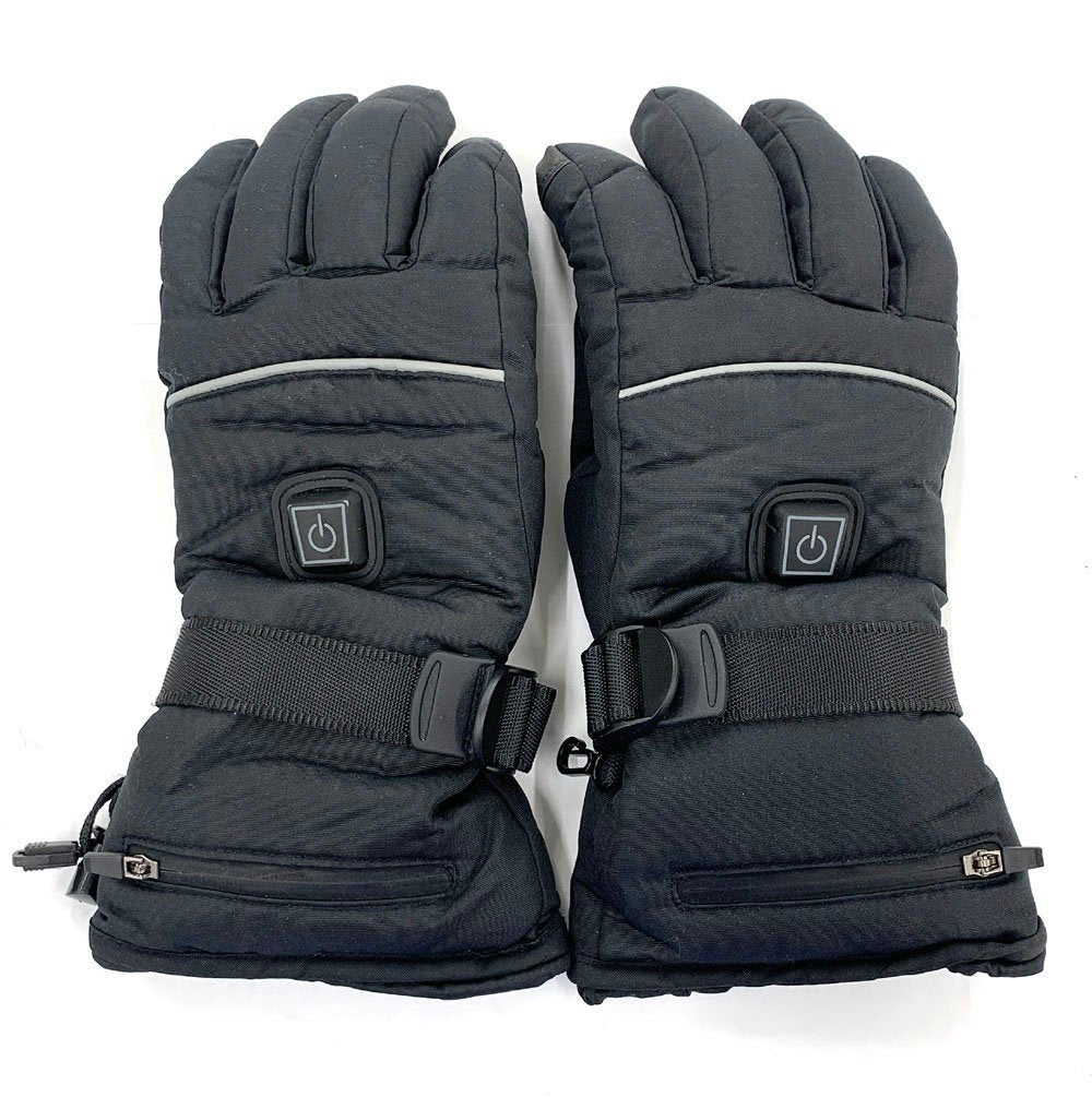 電池式 ヒーター付き手袋 電熱グローブ Mサイズ ブラック 3段階調温 原付 バイク 自転車 サイクリングなど - 安心保証・業界最安値の販売 福助