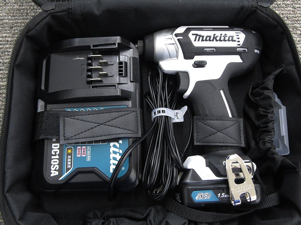 makita マキタ 充電式インパクトドライバ(白) 10.8V 1.5Ah バッテリ・充電器・ツールバッグ付 TD110DSHSW - 電動工具・楽器・ブランド・住設家電も総合リユース｜リサイクルショップ福助