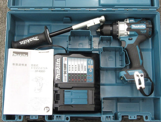 makita マキタ 充電式ドライバドリル 18V DF486D 青 充電器 ケース付属(バッテリー欠品) - 電動工具・楽器・ブランド・住設家電も総合リユース｜リサイクルショップ福助