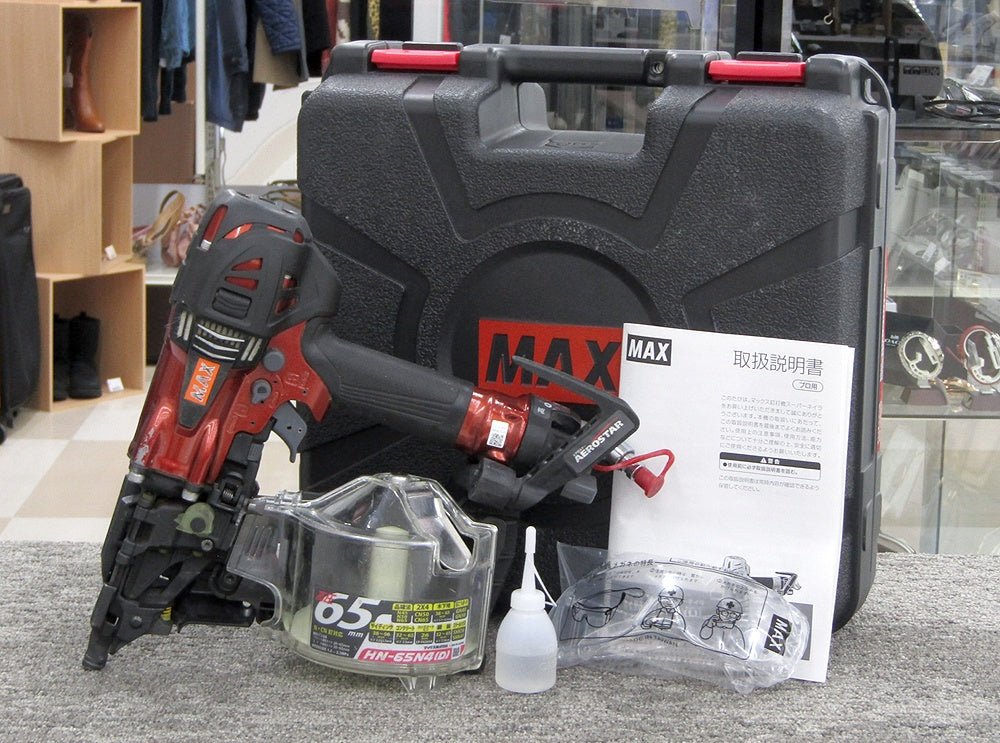 MAX マックス 高圧コイルネイラ HN - 65N4(D) - R 釘打ち機 マイスターレッド (HN91017) - 電動工具・楽器・ブランド・住設家電も総合リユース｜リサイクルショップ福助