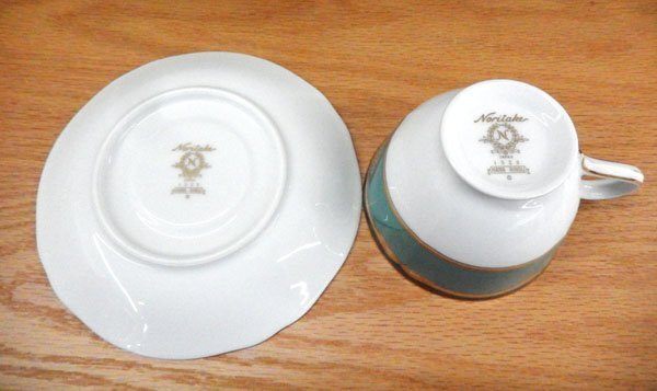 Noritake /ノリタケ HANA RINSU ハナリンス 1523 カップ&ソーサー 2客セット グリーン系 - 安心保証・業界最安値の販売 福助