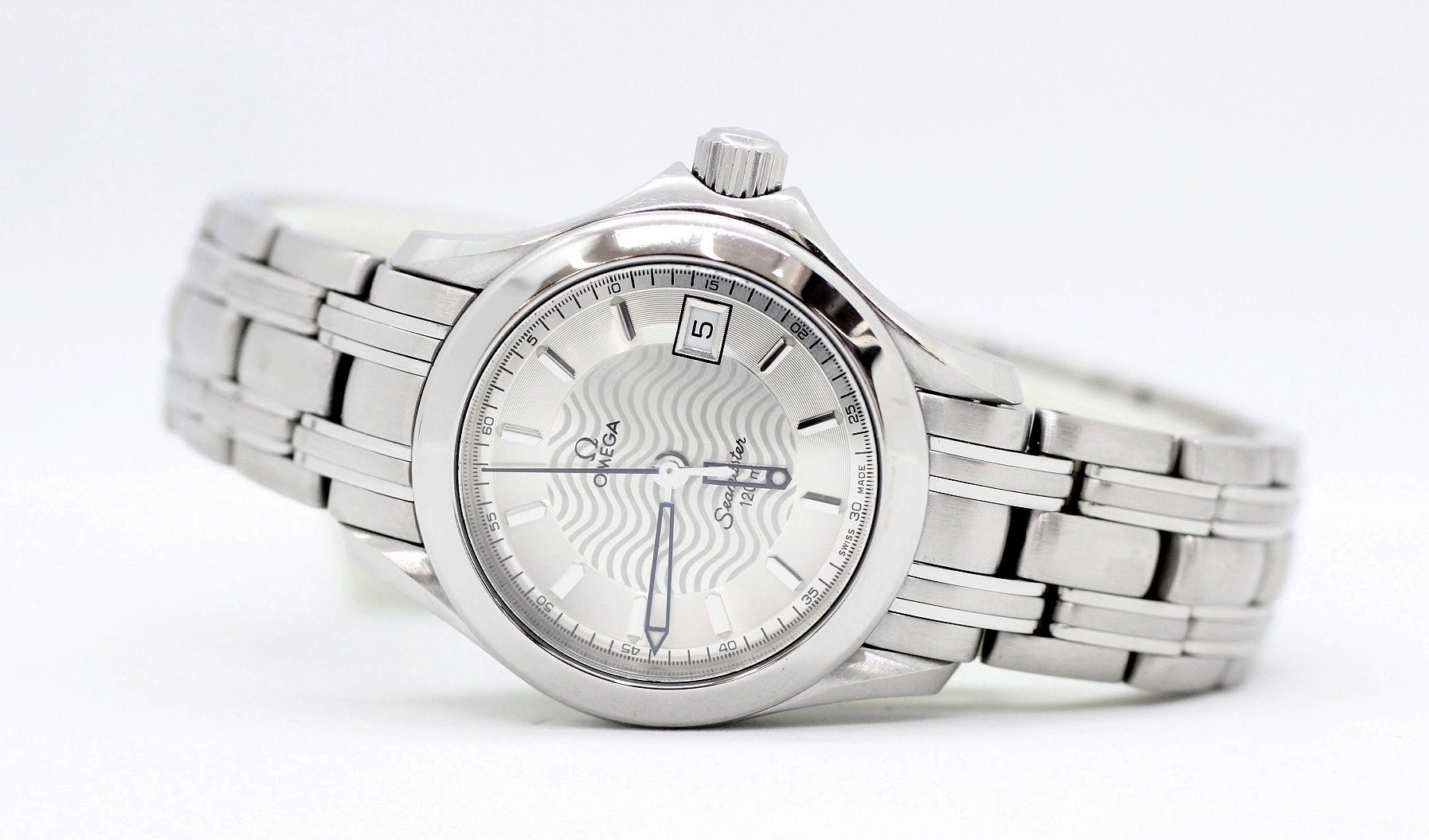 OMEGA(オメガ) シーマスター120 デイト Ref.596.1502 レディース クォーツ シルバーダイヤル - 安心保証・業界最安値の販売 福助