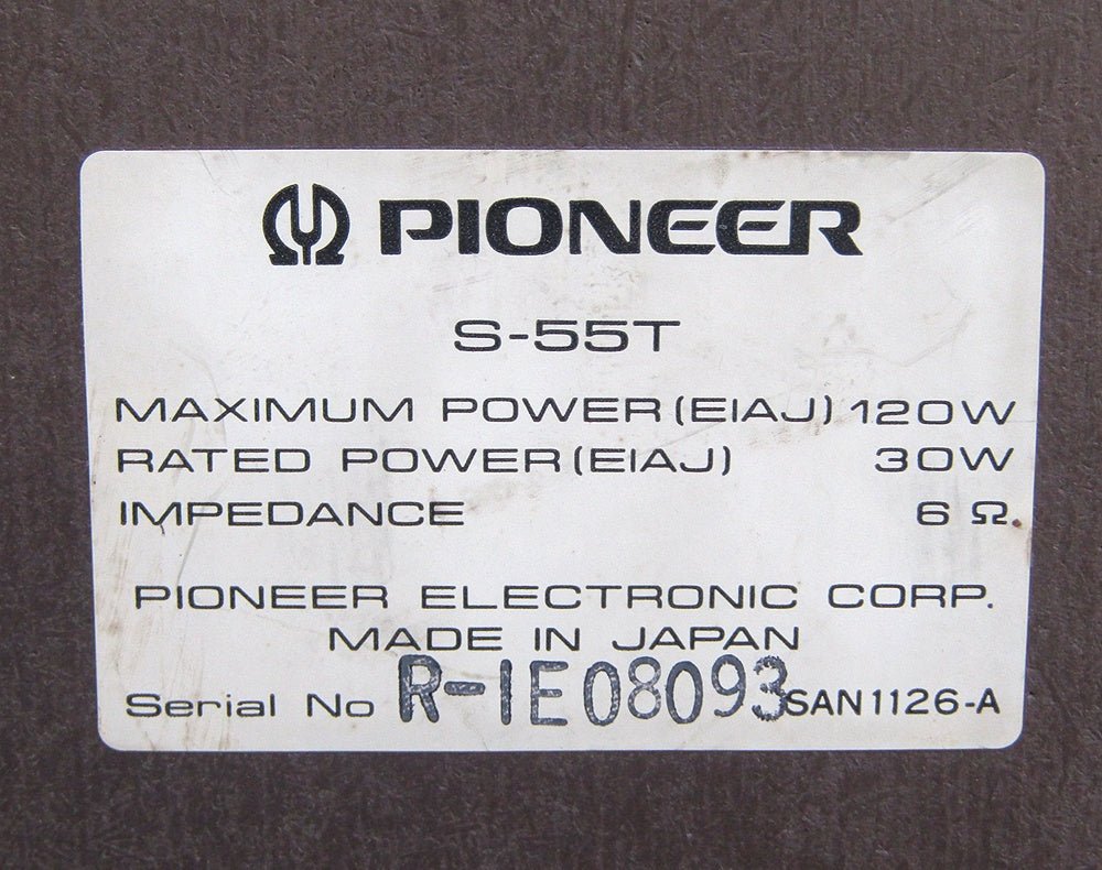 Pioneer パイオニア スピーカーペア S - 55T 2Way3スピーカー バスレフ方式 ブックシェルフ型 6Ω - 安心保証・業界最安値の販売 福助