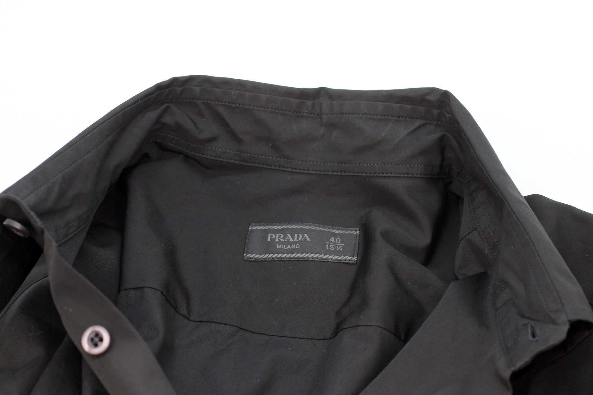 PRADA(プラダ) メンズ 長袖シャツ ブラック ACU1 2023 11 DNA996 S231 1LZC 40/15 4/3 コットン Yシャツ/ブラウス - 安心保証・業界最安値の販売 福助