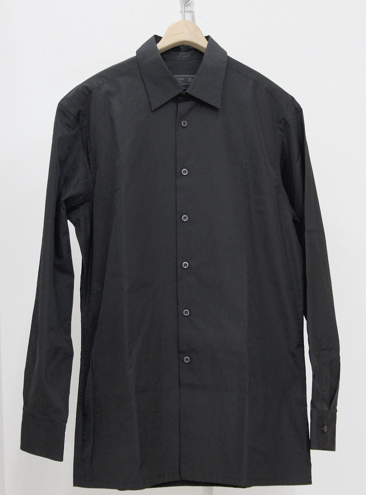 PRADA(プラダ) メンズ 長袖シャツ ブラック ACU1 2023 11 DNA996 S231 1LZC 40/15 4/3 コットン Yシャツ/ブラウス - 安心保証・業界最安値の販売 福助