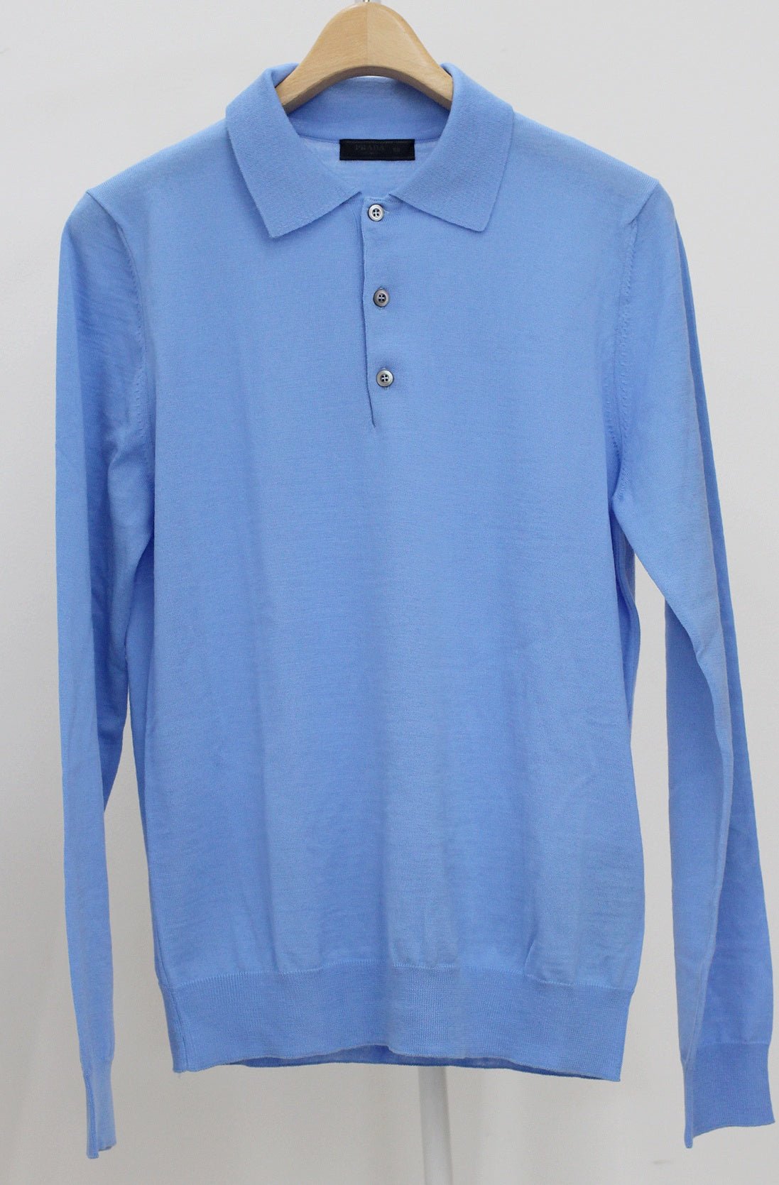 PRADA(プラダ) ニットポロ 水色 AMA2 2018 1090 DNA793 S191 1KJ9 サイズ50 ポロシャツ ウール100% - 安心保証・業界最安値の販売 福助