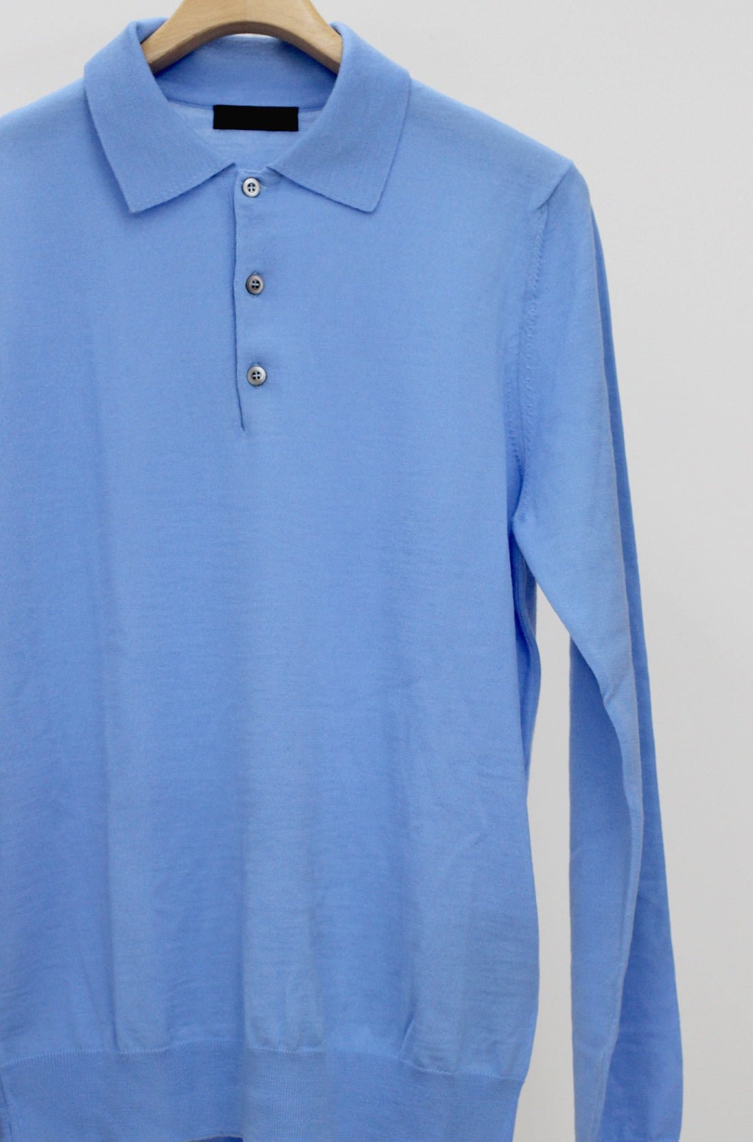 PRADA(プラダ) ニットポロ 水色 AMA2 2018 1090 DNA793 S191 1KJ9 サイズ50 ポロシャツ ウール100% - 安心保証・業界最安値の販売 福助