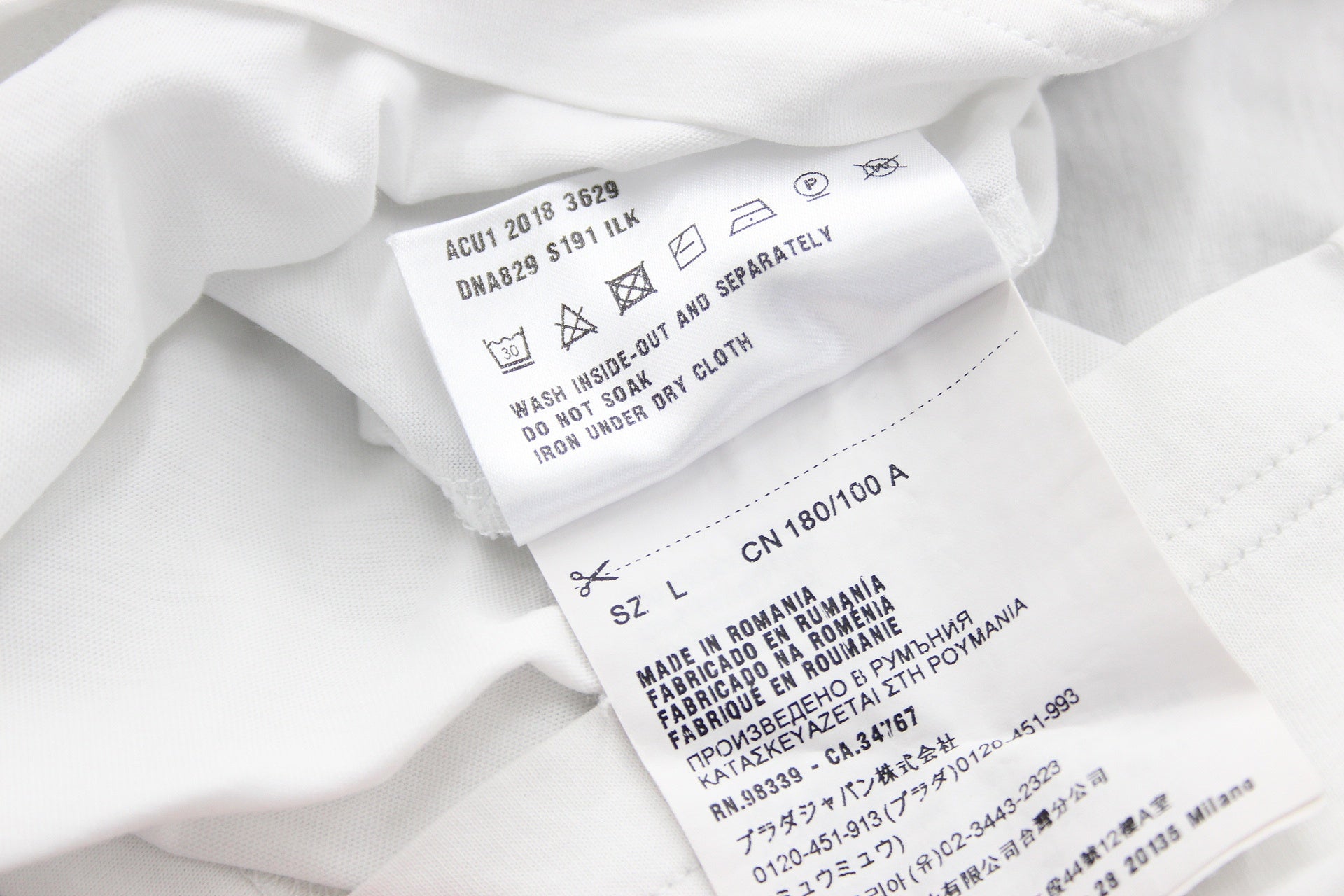 PRADA(プラダ) 白Tシャツ Lサイズ メンズ ホワイト 無地 コットン100% - 安心保証・業界最安値の販売 福助