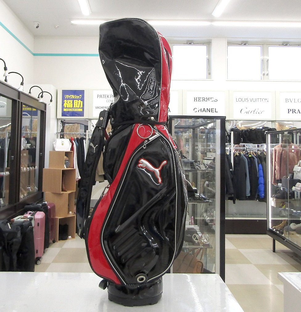 PUMA プーマ キャディバッグ ゴルフバッグ レッド×ブラック 5分割 フード付き - 安心保証・業界最安値の販売 福助