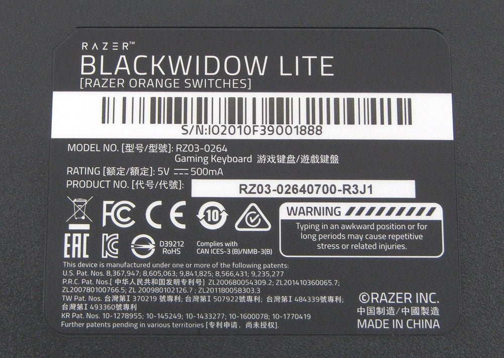 Razer レイザー BlackWidow Lite JP メカニカルキーボード RZ03 - 0640700 - R3J1 ゲーミングキーボード - 安心保証・業界最安値の販売 福助
