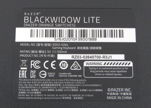 Razer レイザー BlackWidow Lite JP メカニカルキーボード RZ03 - 0640700 - R3J1 ゲーミングキーボード - 安心保証・業界最安値の販売 福助