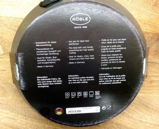 ROSLE/レズレー アイアンフライパン キャストハンドル 28cm ドイツ製 鉄製品 おしゃれ アウトドア - 安心保証・業界最安値の販売 福助