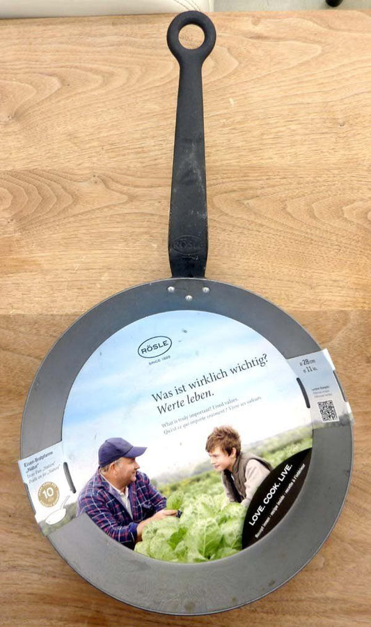 ROSLE/レズレー アイアンフライパン キャストハンドル 28cm ドイツ製 鉄製品 おしゃれ アウトドア - 安心保証・業界最安値の販売 福助