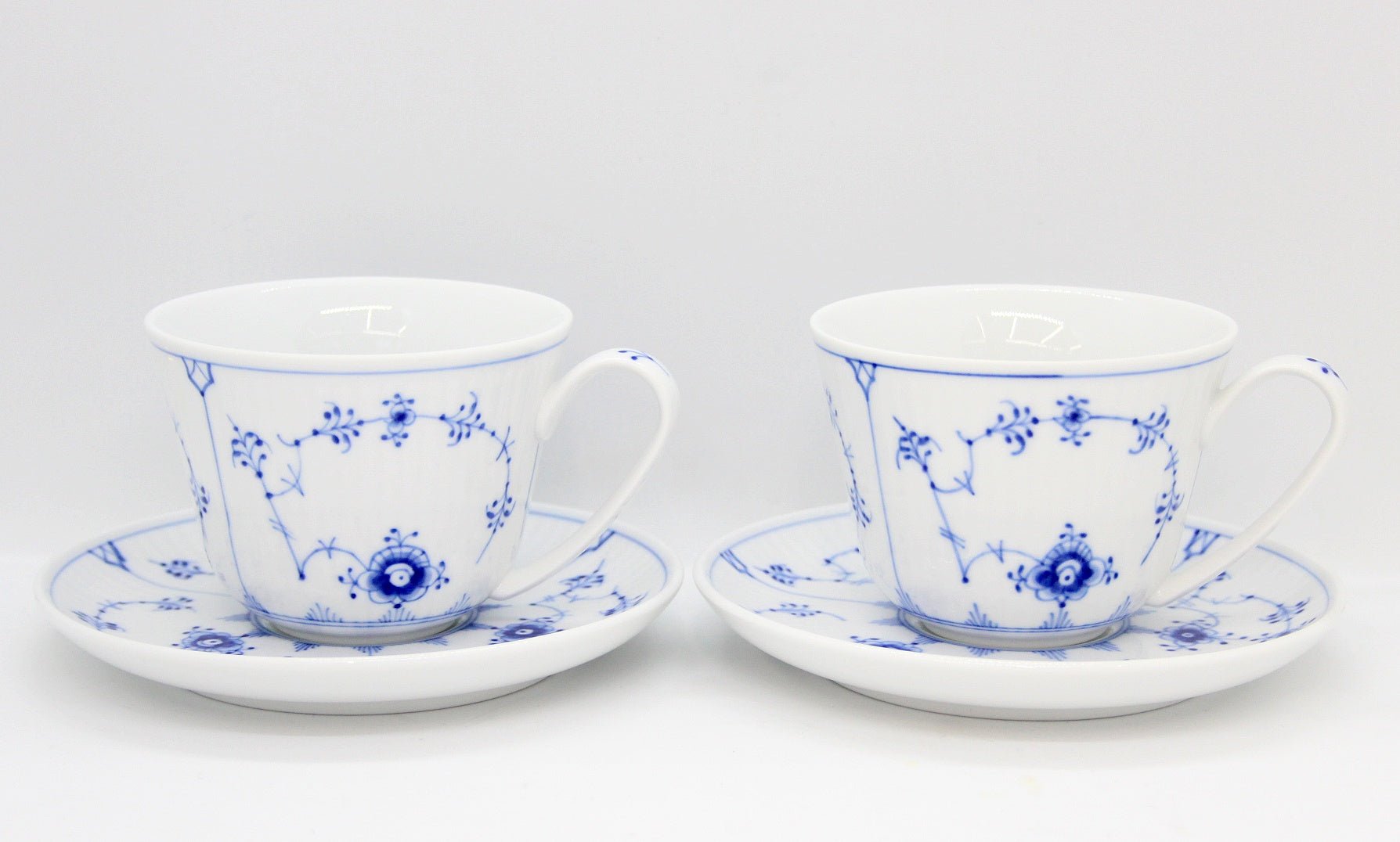 ROYAL COPENHAGEN(ロイヤルコペンハーゲン) ブルーフルーテッド プレイン カップ&ソーサー 1016756 2客セット ペア - 安心保証・業界最安値の販売 福助