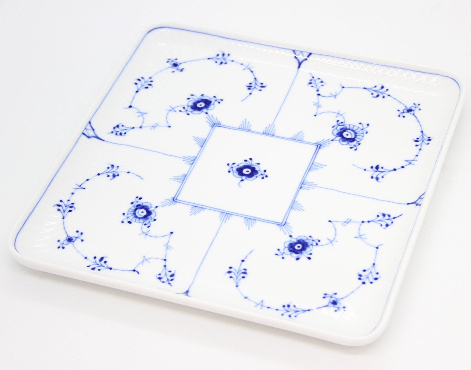 ROYAL COPENHAGEN(ロイヤルコペンハーゲン) ブルーフルーテッド プレイン スクエアディッシュ 20cm プレート 2枚セット - 安心保証・業界最安値の販売 福助