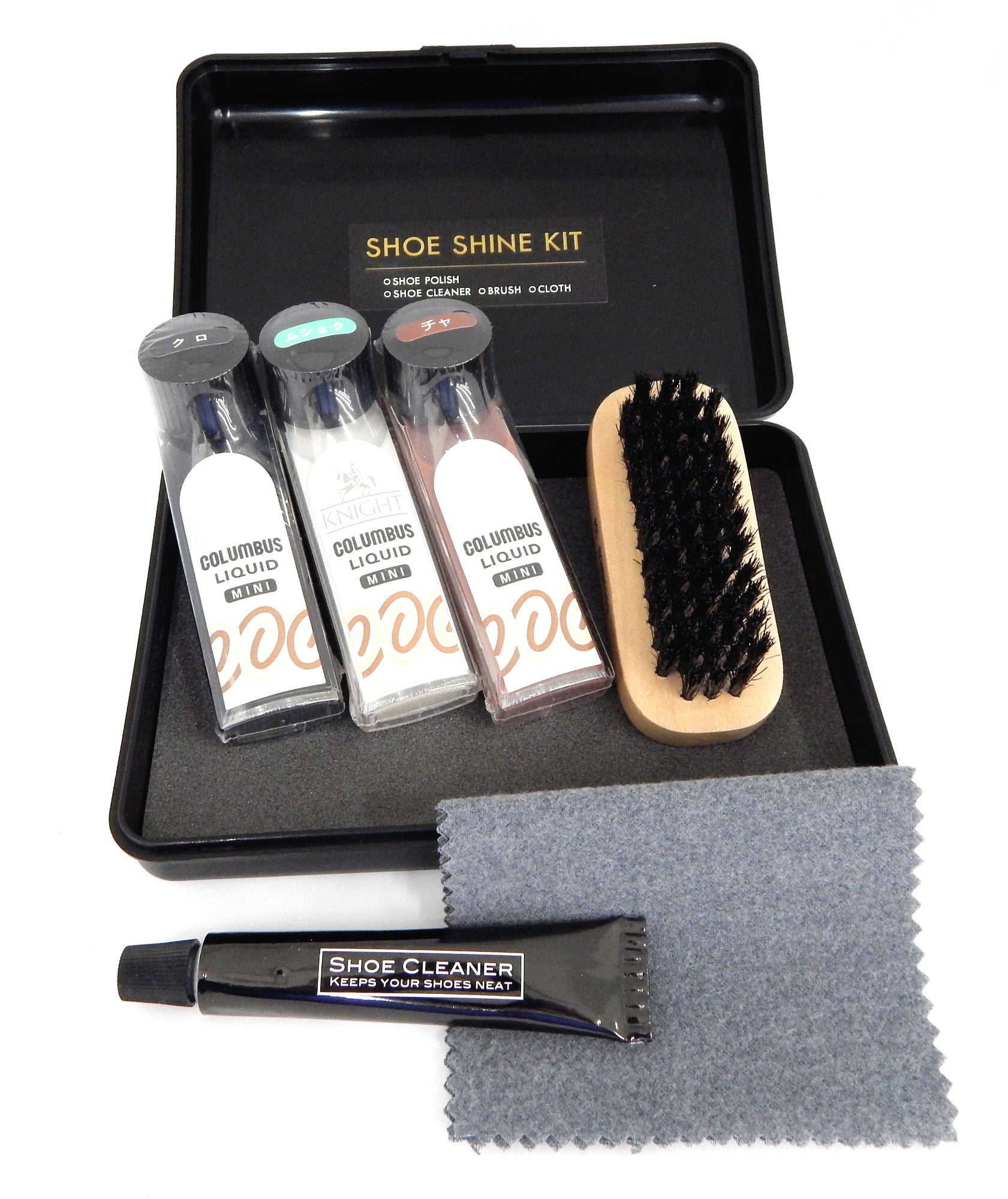 コロンブス シューシャインキット SHOE SHINE KIT リキッドミニセット - 安心保証・業界最安値の販売 福助