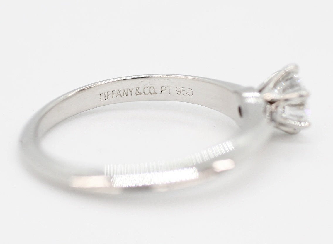 TIFFANY(ティファニー) Pt950 ダイヤモンド ソリティアリング 立て爪 指輪 0.45ct/VS1/E/VG - 安心保証・業界最安値の販売 福助
