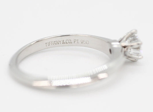 TIFFANY(ティファニー) Pt950 ダイヤモンド ソリティアリング 立て爪 指輪 0.45ct/VS1/E/VG - 安心保証・業界最安値の販売 福助